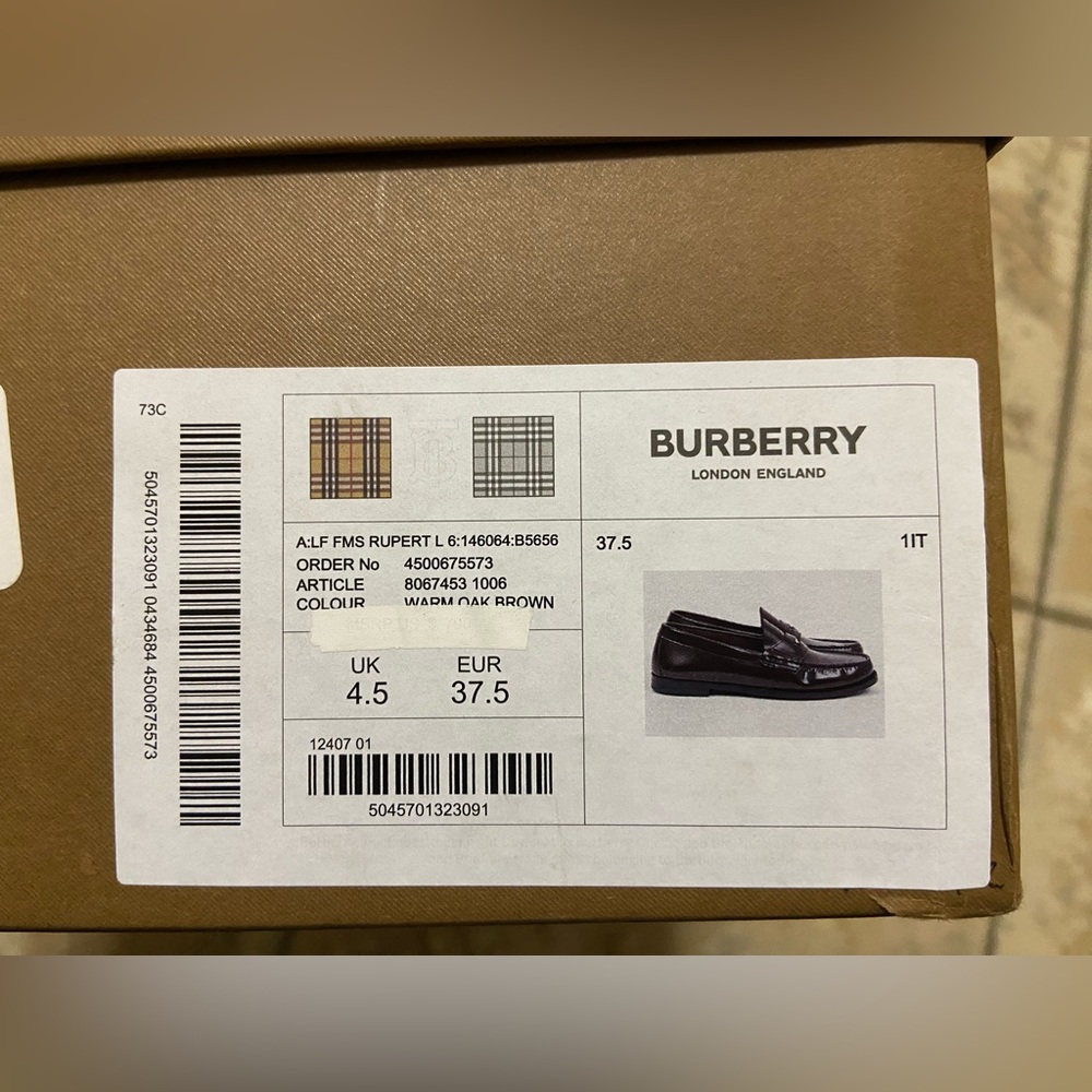 Burberry Ladies Rupert Leather Penny Loafers - Picture 7 of 8